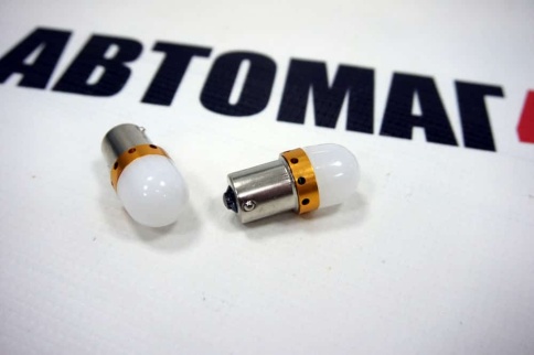 Лампа  светодиодная T8 9 диодов 12V белая матовая с цоколем T4W 1шт    фото 1