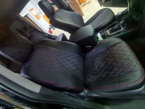 Авточехлы  Toyota Land Cruiser Prado 2009-2017г кузов J150 экокожа черный ромб    фото 3