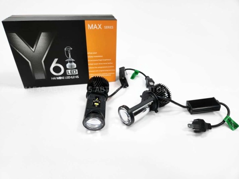 Y6 Max светодиодные лампы LED линза модуль 2шт H4 12В 30W 5500K 5500Lm с обманкой гар 4мес фото 11