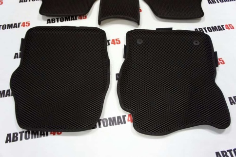 EVA ЭВА 3D коврики в салон Ford Focus 3 2010-2019г черный рисунок ромб комплект 5шт    фото 2
