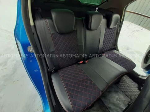 Авточехлы  Renault Logan с 2013г Renault Sandero Stepway с 2015г 2/3 без AIRBAG алькант сер.н ромб фото 4