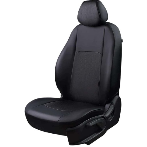 Авточехлы  Kia Rio с 2017г Rio X-Line с 2017г Hyundai Solaris c 2017г экокожа черная стандарт   фото 2