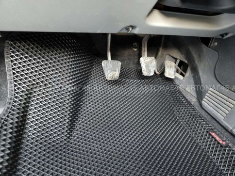 EVA ЭВА 3D коврики в салон Лада Приора ВАЗ 2110 черный рисунок ромб комплект 5шт CITY Press форма  фото 5