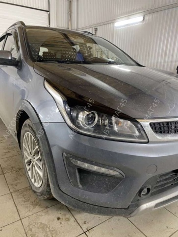 Реснички накладки на фары Kia Rio Киа Рио 2017-2020г до рестайлинг 2шт    фото 4