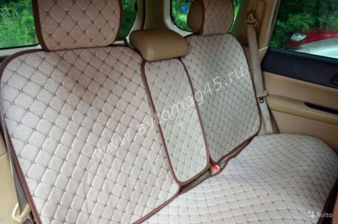 Чехлы  накидки на сиденье лен 2Д бежевый комплект 5шт фото 3