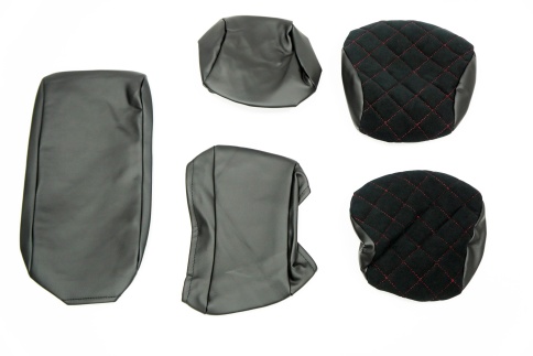 Авточехлы  Kia Rio с 2017г Rio X-Line с 2017г Hyundai Solaris c 2017г экокожа алькантара кр.нит ромб фото 3