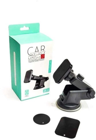 KPR держатель телефона на лобовое стекло магнитный телескопический черный    фото 1