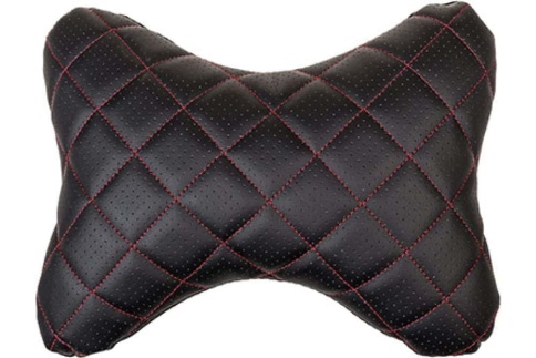 Skyway Подушка  под шею экокожа черный ромб фото 3