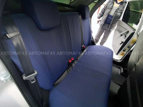 Авточехлы  Лада Granta Гранта до 08.2018г 1/1 2/3 жаккард синий    фото 9