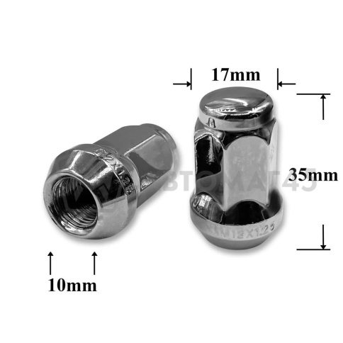 T0525 Гайка колесная иномарки М12*1,25*35 кл.17 конус закр. CH H-1976 фото 1