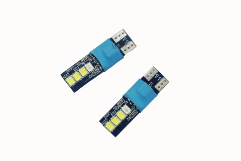 Ruzoom лампа светодиодная W5W T10 8SMD c цоколем 6000K 950Lm одноконт белая 2шт  фото 5