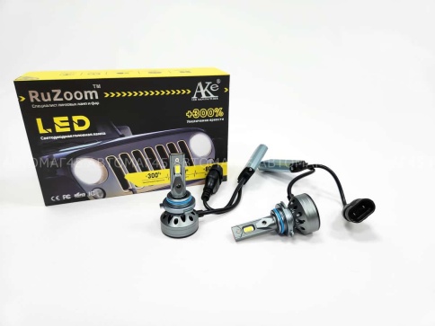 Ruzoom F9A  светодиодные лампы LED 2шт HB3 (9005) 12В 60W 6000K 6000Lm гарантия 6мес    фото 1