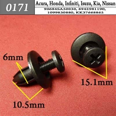 0171 Клипса пистон для Acura Honda Infiniti Isuzu Kia Nissan   фото 1