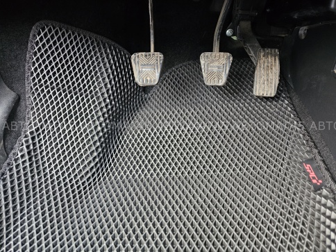 EVA ЭВА 3D коврики в салон Лада Калина Kalina Гранта Granta Datsun черн ромб комп 5шт CITY PRESS фото 3