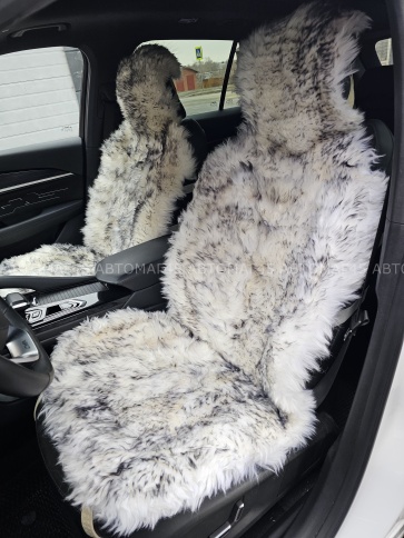 Накидка меховая длинный ворс пепельный 140х55см 2шт    фото 1