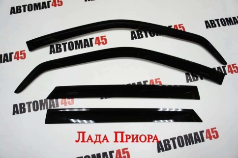 ANVair  дефлекторы окон Лада Приора 2170 седан 2172 хэтчбек комплект 4шт    фото 2