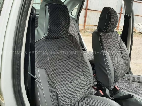 Авточехлы  Лада Granta Гранта  1/1 с 08.2018г жаккард серый    фото 7