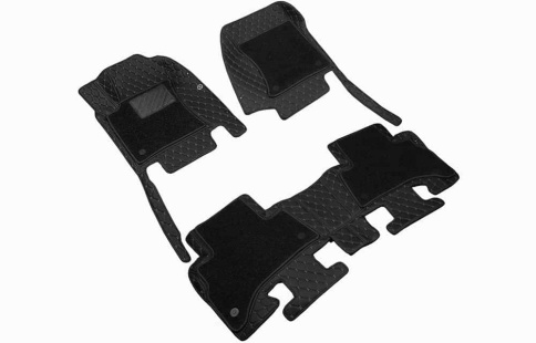 Ковры  5D экокожа Toyota Land Cruiser Prado 150 с 09-18г черный с беж.ниткой+ворс компл Like АКЦИЯ!  фото 1