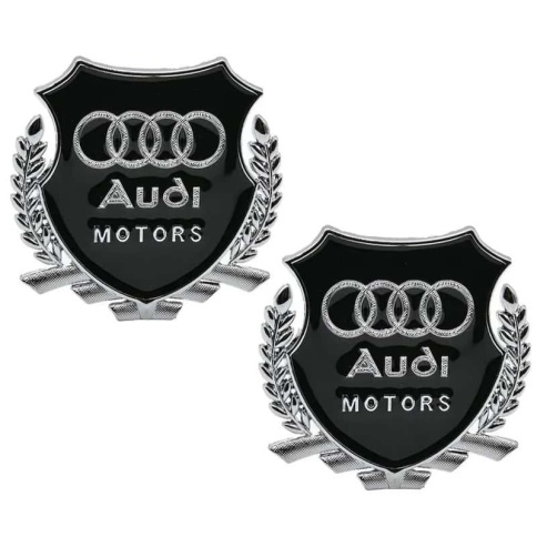 Шильдик Audi Motors черный металл 55*50мм 2шт SHK K200 фото 1