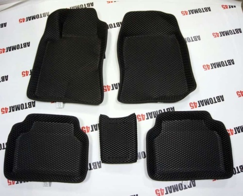BORATEX  коврики в салон 3D EVA ЭВА Toyota Avensis 2003-2008г черные рисунок ромб комплект 5шт фото 4