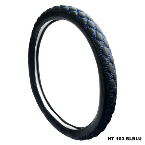 Maximal  оплетка руля экокожа черная ромб синяя нитка размер 37-39см HT-103 BLBLU  фото 1