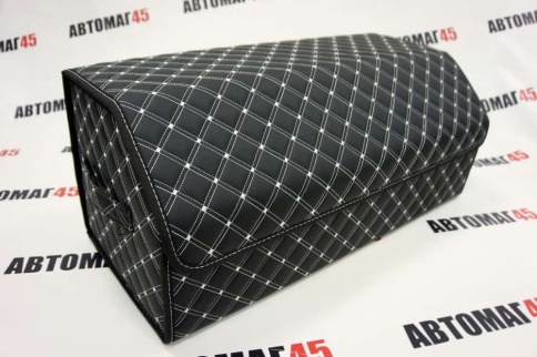 C2R Органайзер  багажника кофр экокожа черный с белой ниткой 70x30x30см  фото 1