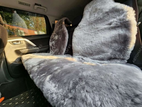 Рус Автотренд  Накидки короткий ворс мутон серый 140x55 на весь салон 5шт    фото 11