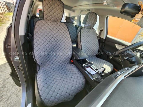 Чехлы  накидки на сиденье лен 2Д серый передние 2шт LEX   фото 18