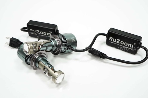 Ruzoom A80P светодиодные лампы LED линза модуль 2шт H7 12В 60W 6000K 6000Lm гарантия 6 мес фото 5