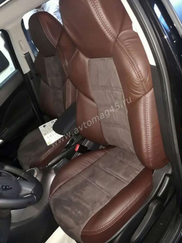 Драйв  чехлы универсальные экокожа шоколад замша шоколад комплект    фото 5