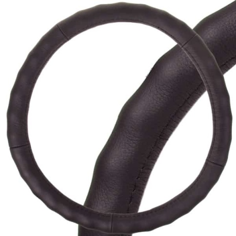 Skyway  оплетка руля кожа гладкая черная Real-2 размер M    фото 1