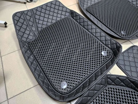 Коврики универсальные с бортиком экокожа съемный eva черный комплект 5шт    фото 3