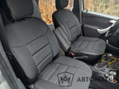 Авточехлы  Lada Largus Ларгус FL с 02/21 5 местный 2/3 жаккард черный A10   фото 5