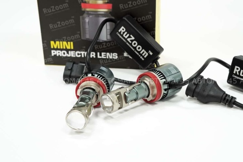 Ruzoom A80 светодиодные лампы LED линза модуль 2шт H11 12В 45W 5700K 4500Lm гарантия 6 мес фото 3