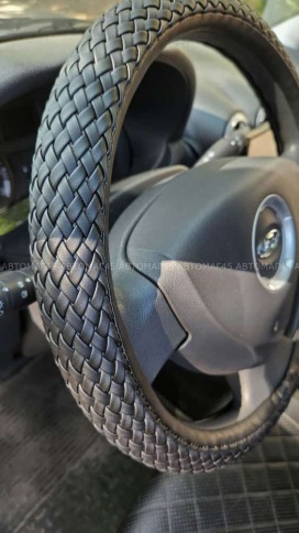 Skyway  оплетка руля кожа плетеная черная Real-7 размер M    фото 5