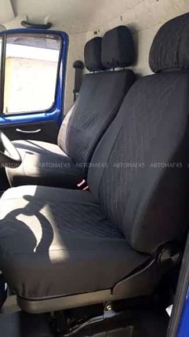 Авточехлы  Газель трехместная жаккард черный с синей ниткой ромб без поролона Барс   фото 11