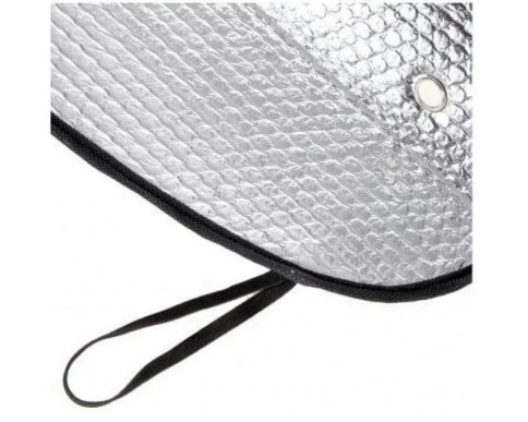 Lavita шторка солнцезащитная на лобовое стекло двухсторонняя серебристая на присосках 175см х 100см  фото 3