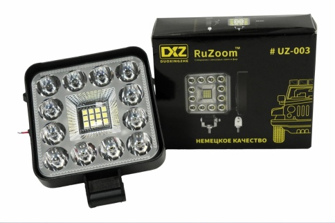 Ruzoom UZ-003  фара светодиодная 6000К 1400Lm 12V  квадратная 12Вт дальний свет 1шт гарантия 1 мес фото 8