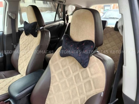 Maximal Подушка косточка под шею велюр черная с красной ниткой 26х19см 1шт    фото 4