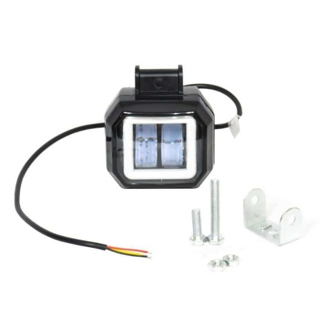 C2R Светодиодная  фара дальний свет квадрат 2 диода + дхо 15W 12-32V 1500Lm 1шт гарантия 1 мес    фото 2