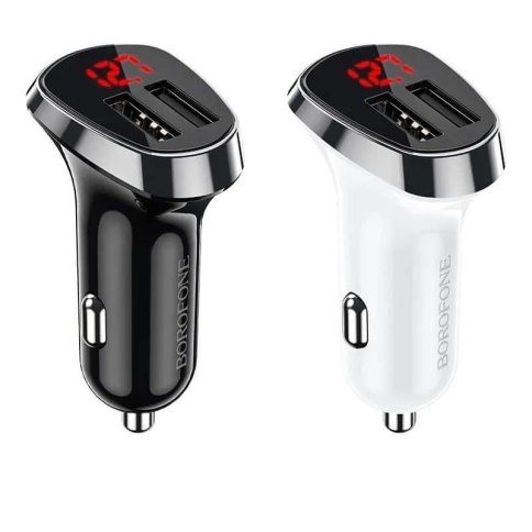 Borofone зарядное устройство в прикуриватель вольтметр + 2 USB 2.4 A фото 3