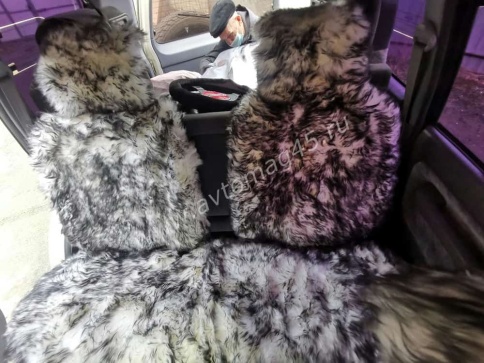 PSV Jolly Extra Накидки на сиденье длинный ворс бело-черный 140x50 комплект 5шт    фото 13