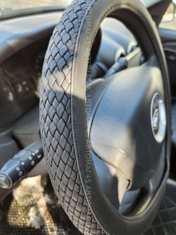 Maximal  оплетка руля экокожа черная ромб плетенка размер 37-39см JJ-109-BLBL  фото 2
