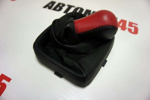 Azard  Ручка КПП с чехлом ВАЗ 2113 2114 2115 экокожа черно-красная    фото 1