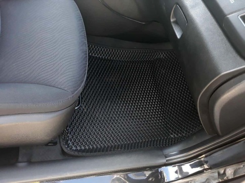 BORATEX  коврики в салон 3D EVA ЭВА Kia Rio c 11-17г Solaris c 11-17г черные рисунок ромб компл 5шт фото 6