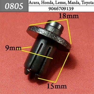 0805 Клипса пистон для Acura Honda Lexus Mazda Toyota   фото 1