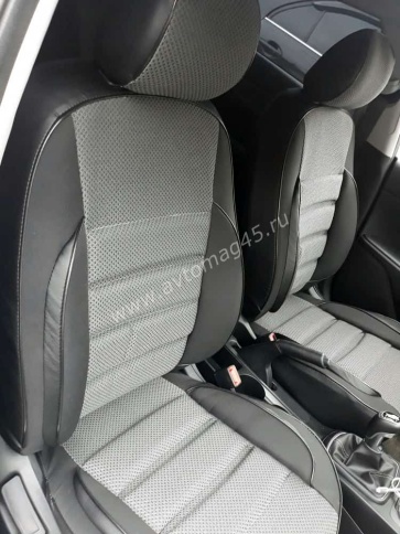 Авточехлы  Kia Rio с 2017г Rio X-Line с 2017г Hyundai Solaris c 2017г жаккард черно-серый Ижевск    фото 8