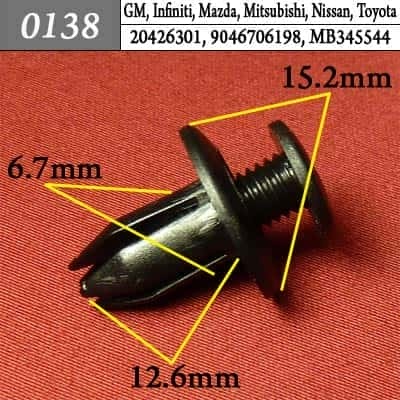 0138 Клипса пистон для GM Infiniti Lexus Mazda Mitsubishi Nissan Toyota  фото 1