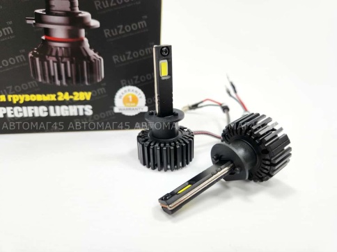 Ruzoom T09 лампы для груз.авто LED 2шт H1 24-28В 90W 5500K 9000Lm  с обманкой гарантия 6мес    фото 4
