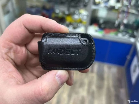 Чехол для метки иммобилайзера автосигнализации Pandora с кольцом черная кожа фото 4